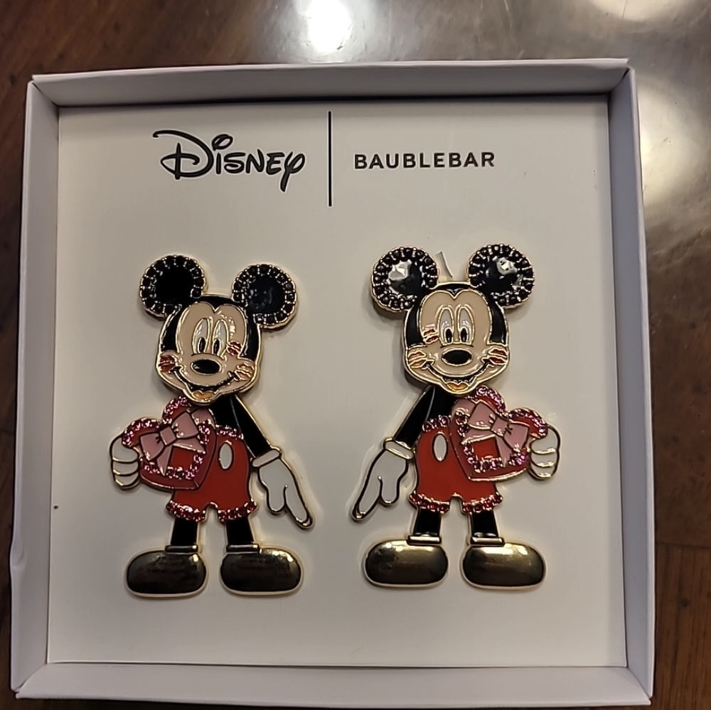 Disney x BaubleBar Mickey Mouse Kiss 3D Drop Earrings, Valentine’s Day Theme,